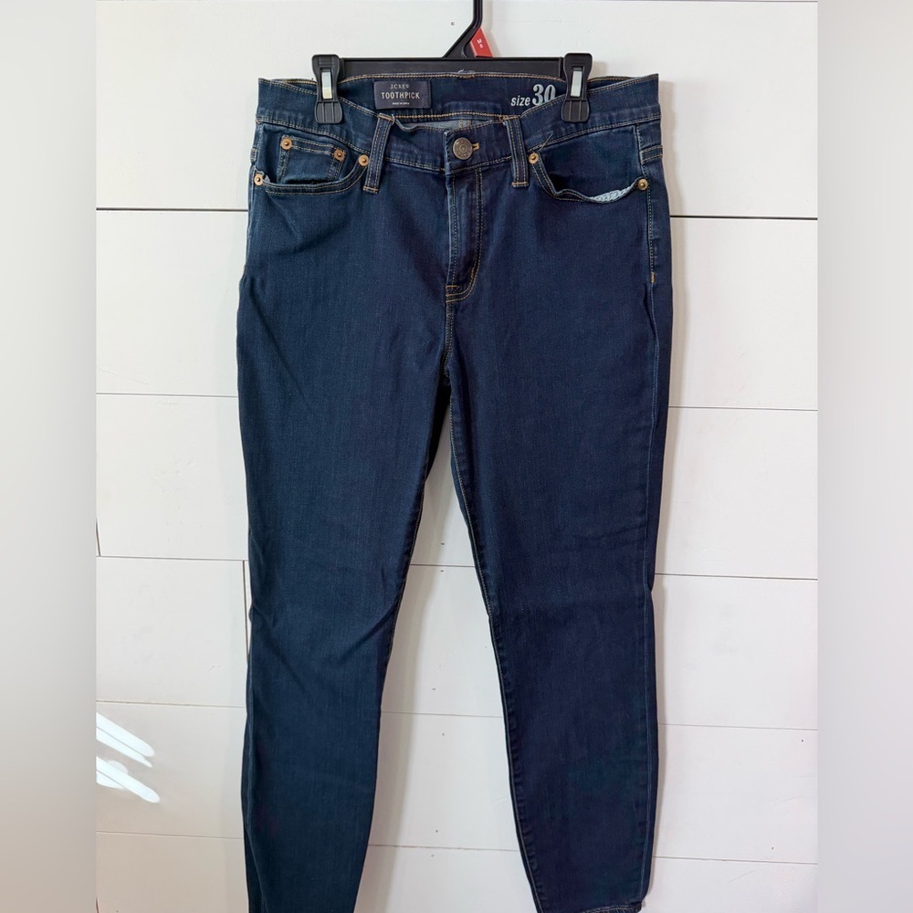 J Crew Blue Denim Toothpick Women's Jeans - Picture 2 of 3